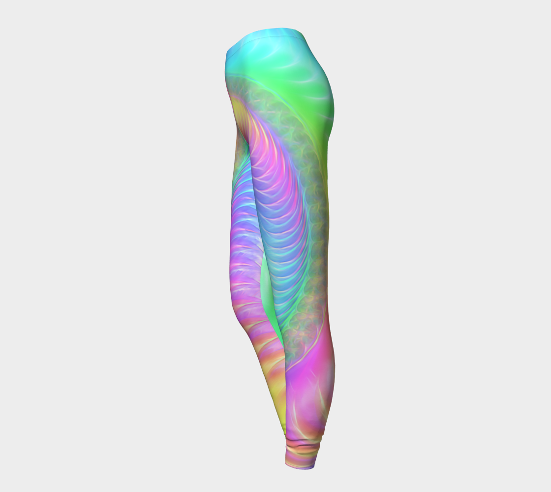 Pastel rainbow Shell Fractal Leggings