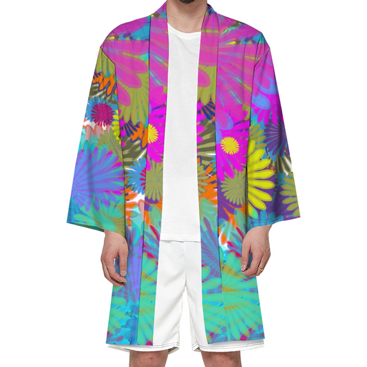 Daisy Festival Custom Haori Unisex All Over Print Beach Kimono for Summer