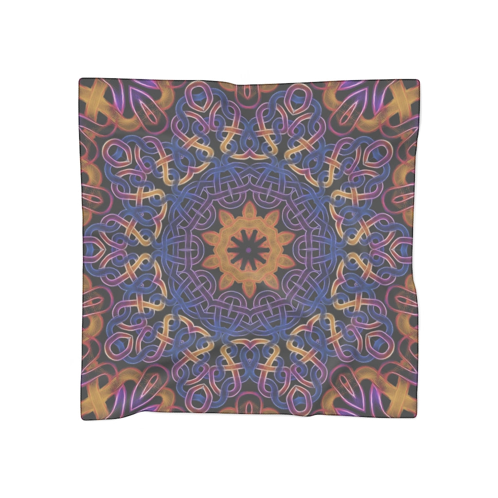 Blue Gold Celtic Kaleidoscope Poly Scarf