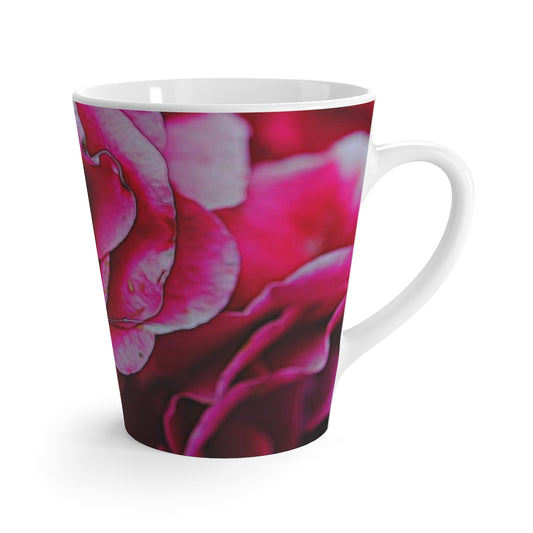Dark Pink Flowers Latte mug