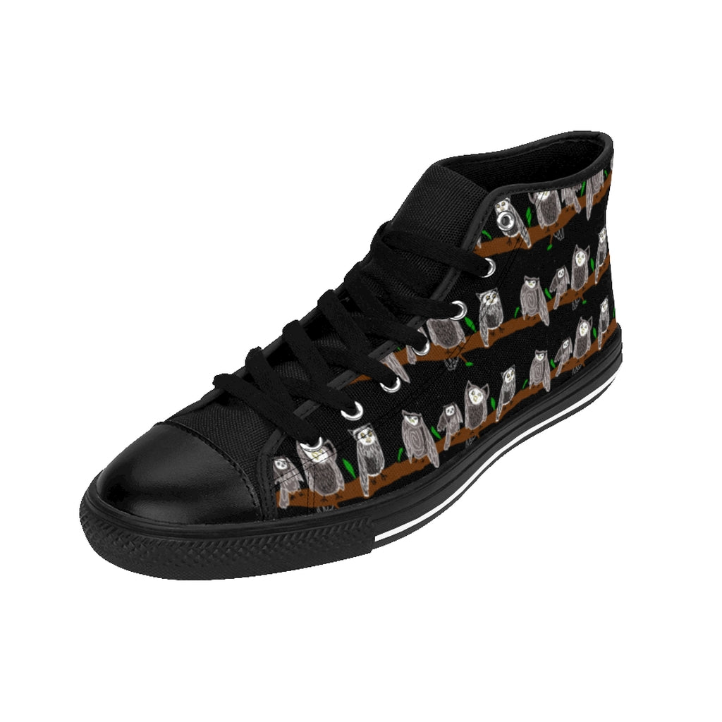 Cute Owl Pattern Women's High-top Sneakers