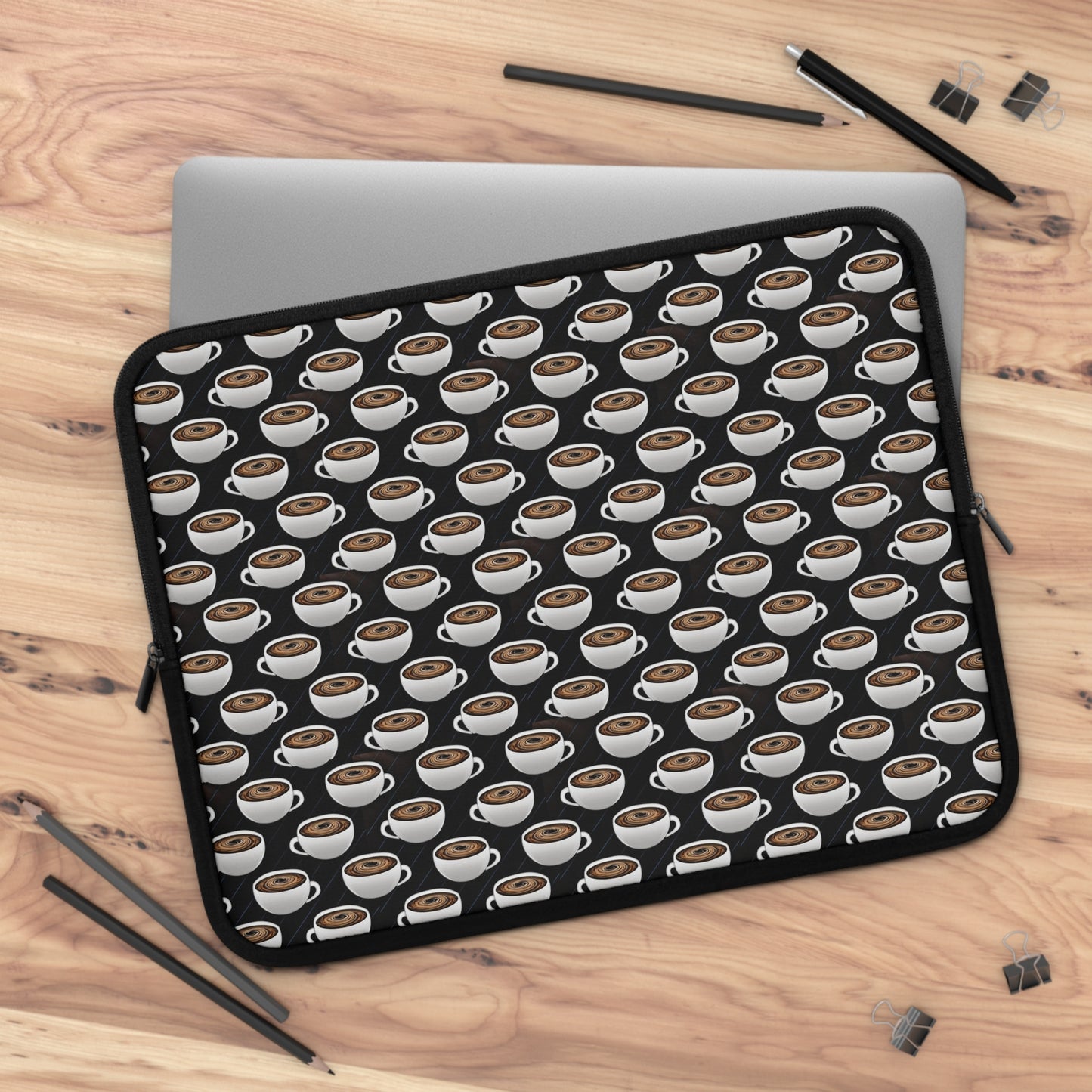 Coffee Cups Pattern Laptop Sleeve