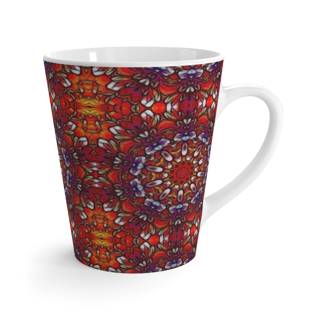 Red Orange Purple Kaleidoscope Latte mug