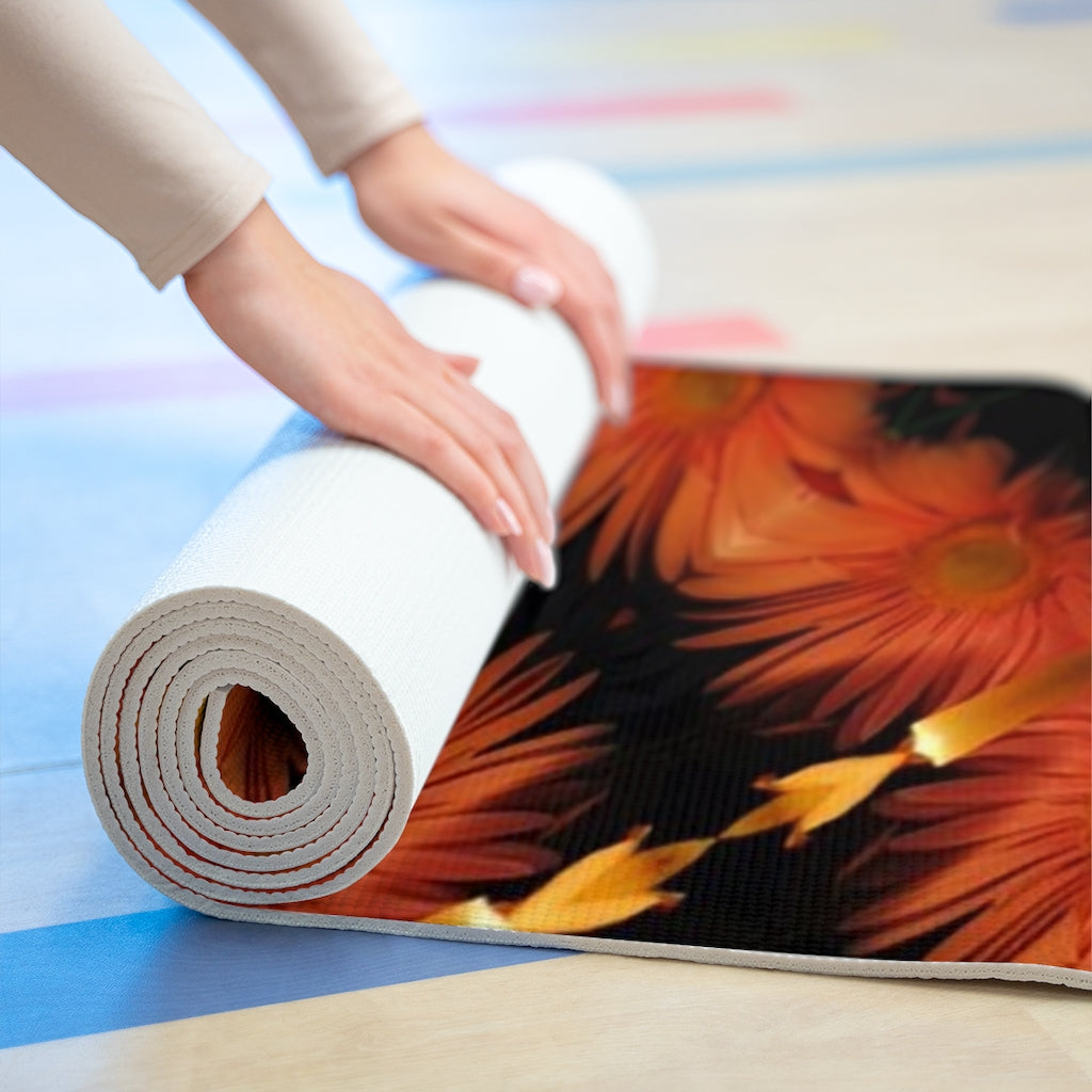 Candles and Flowers Kaleidoscope Foam Yoga Mat