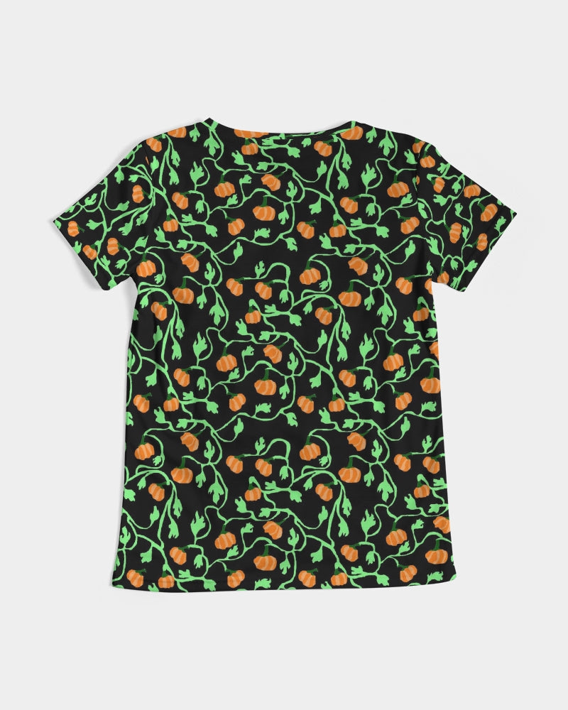 Pumpkin and Vines Patttern Women's V-Neck Tee