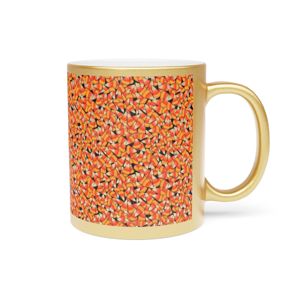 Fall Candy Corn Metallic Mug (Silver / Gold)