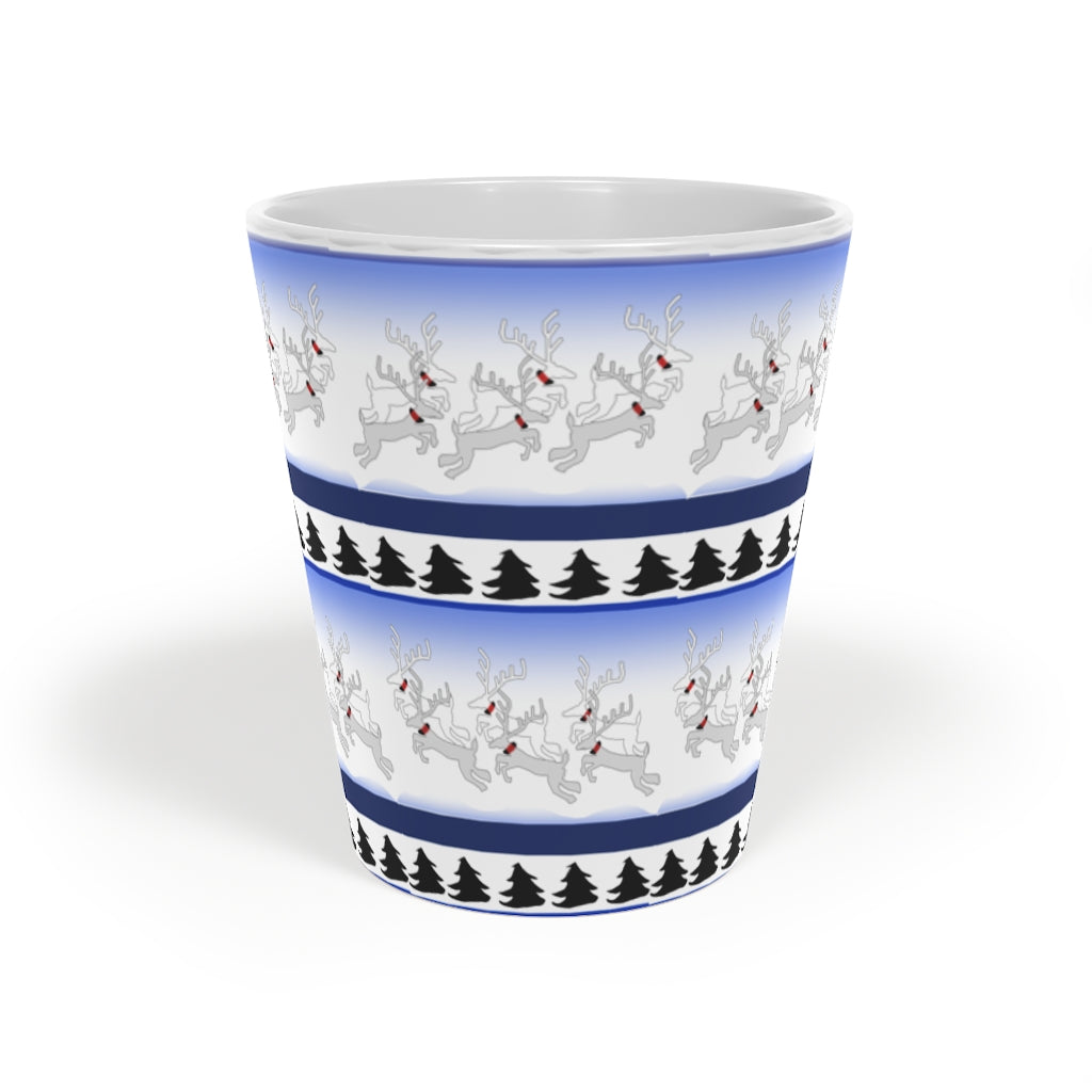 Reindeer Sweater Pattern Latte Mug, 12oz