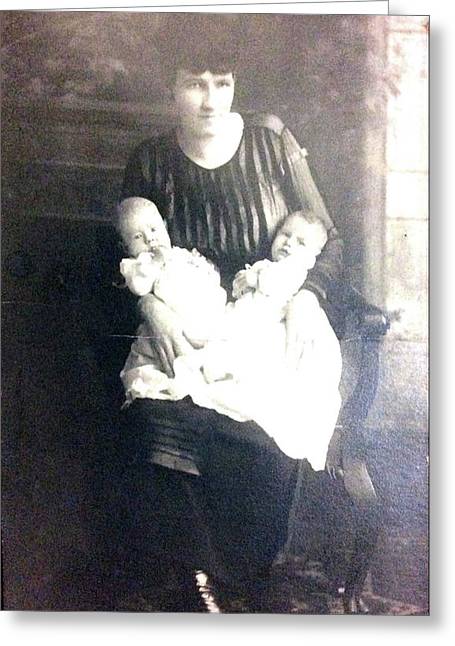 Early 1900s Mother and Twins - Greeting Card