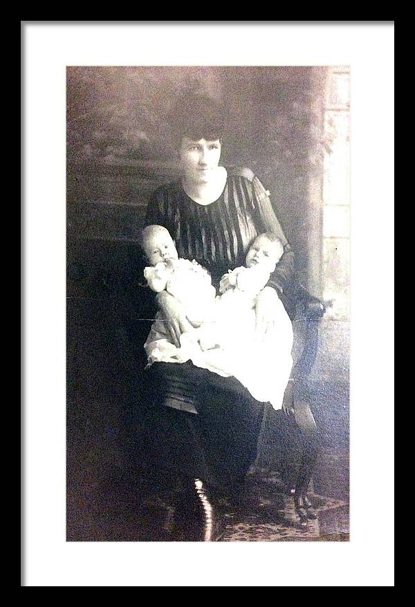 Early 1900s Mother and Twins - Framed Print