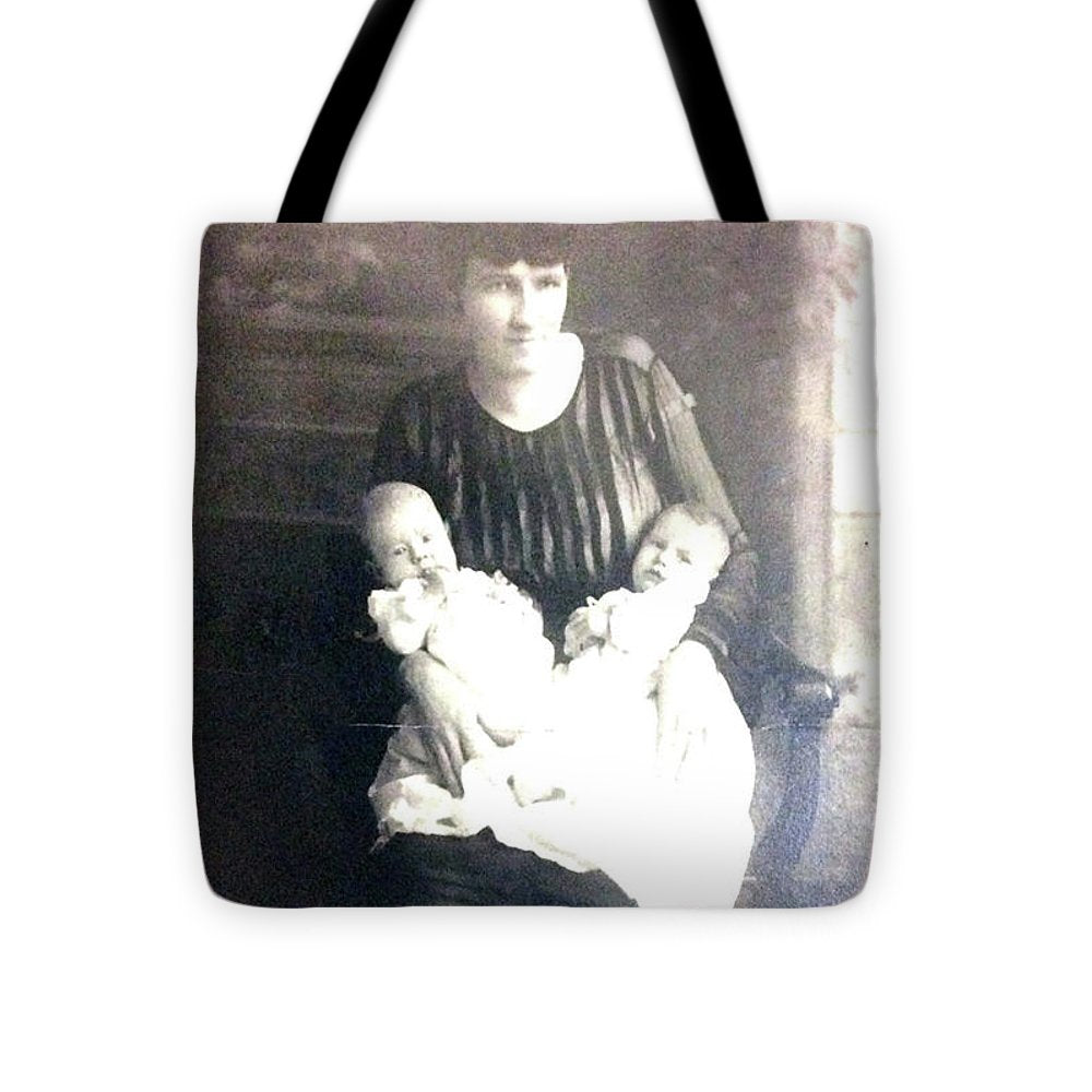 Early 1900s Mother and Twins - Tote Bag