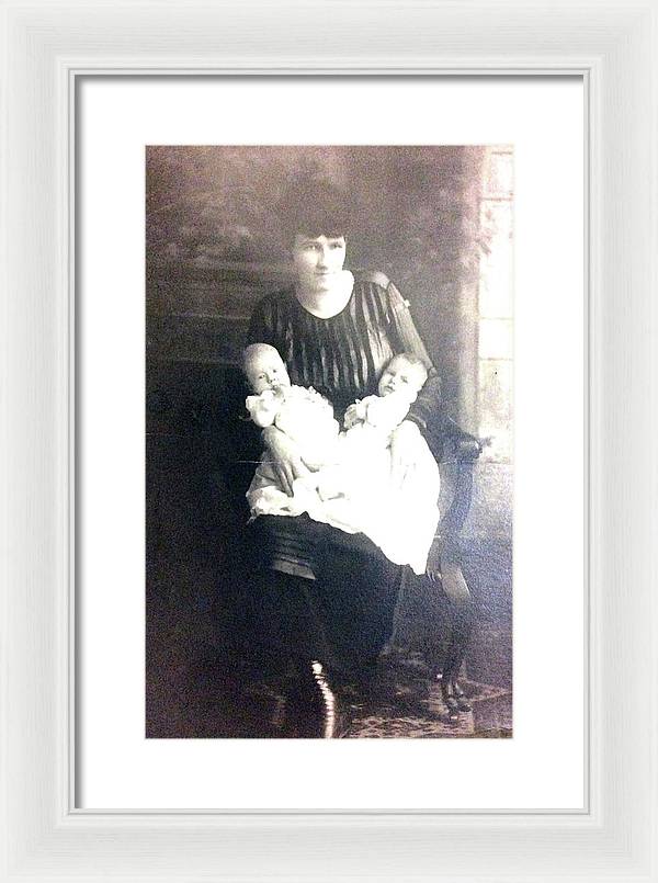 Early 1900s Mother and Twins - Framed Print