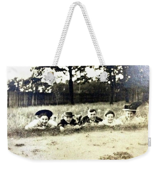 Early 1900s Women In Hats Lay On The Grass - Weekender Tote Bag