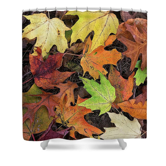Early October Leaves 3 - Shower Curtain
