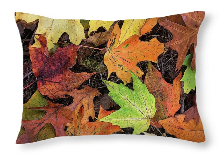 Early October Leaves 3 - Throw Pillow