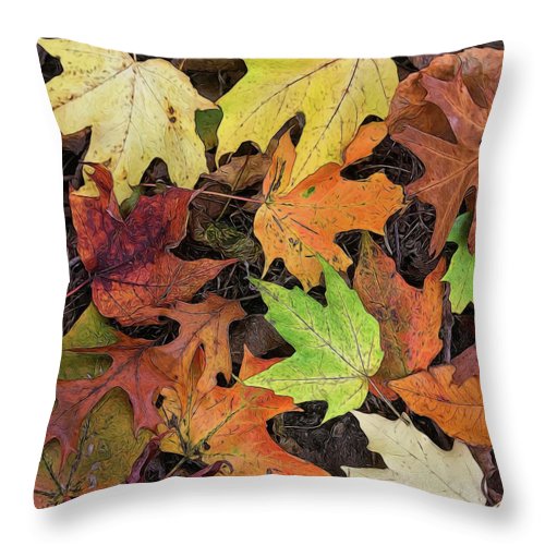 Early October Leaves 3 - Throw Pillow