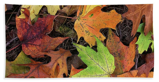 Early October Leaves 3 - Beach Towel