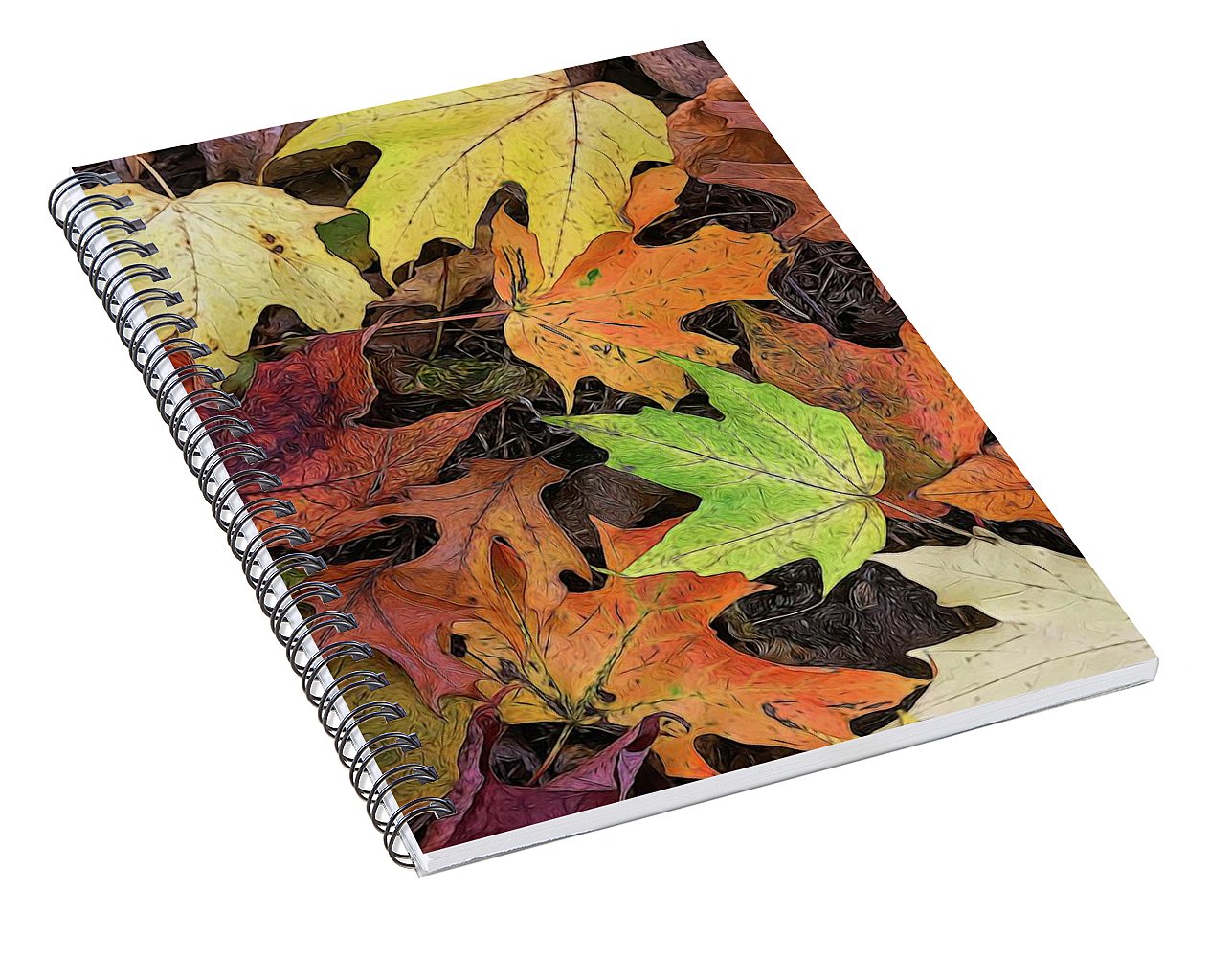 Early October Leaves 3 - Spiral Notebook