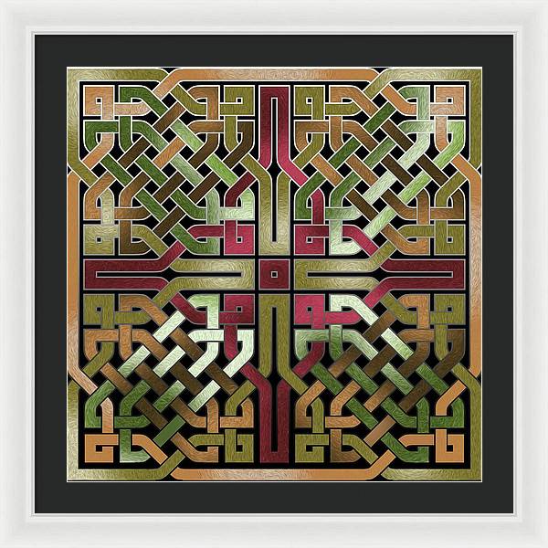 Earthtone Celtic Knot Square - Framed Print