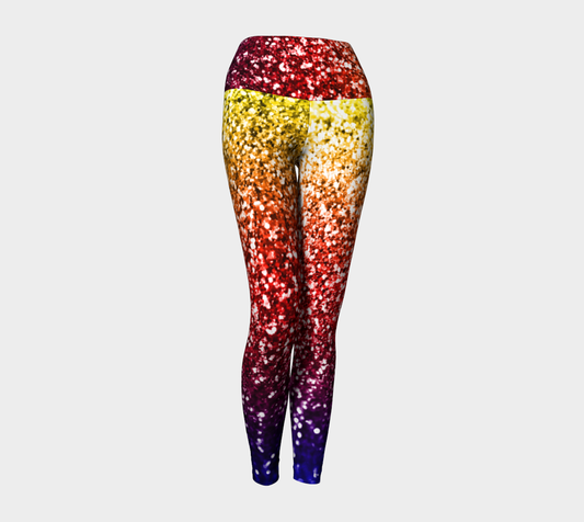 Rainbow Glitter Graphic Yoga Leggings
