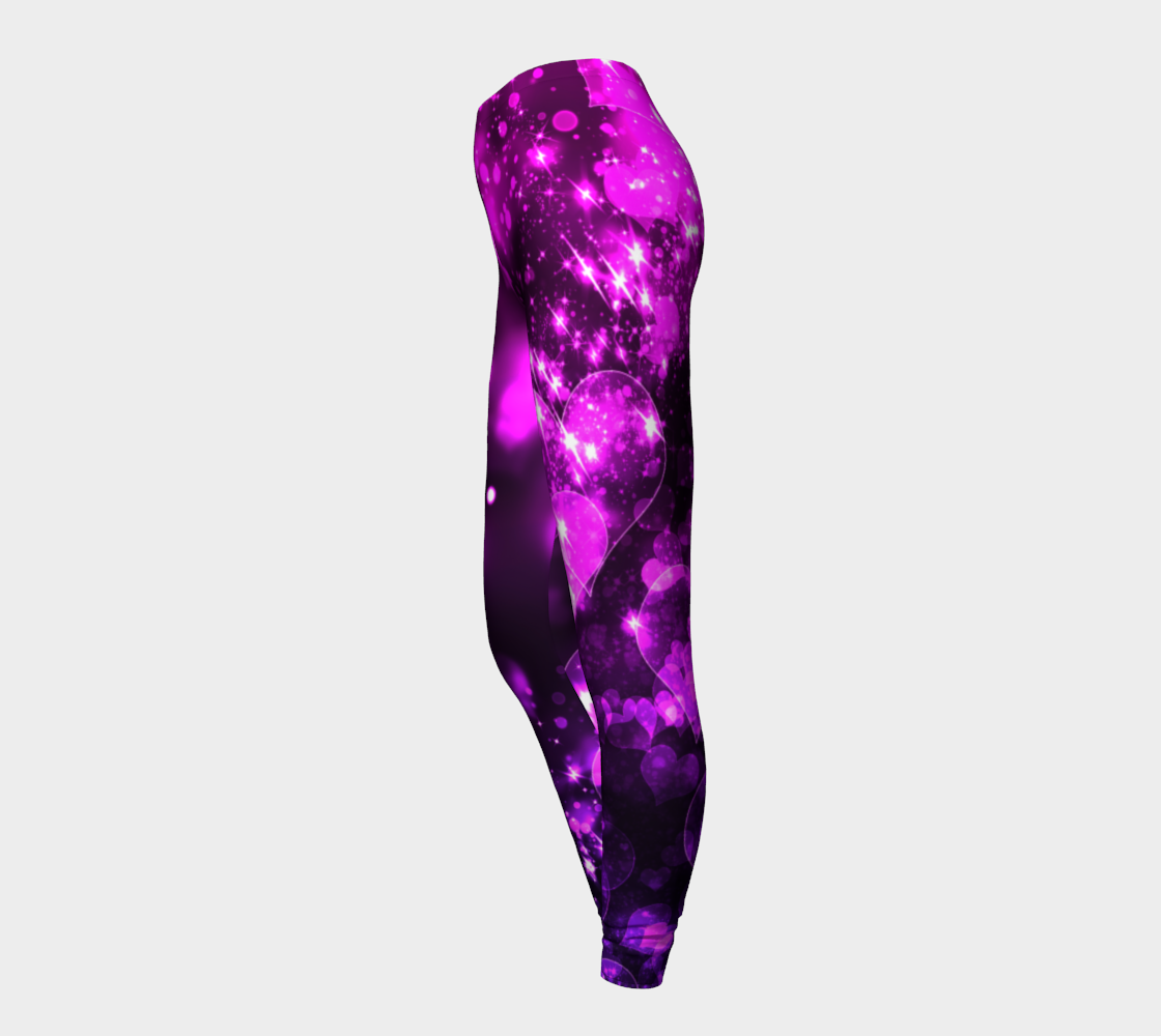 Purple Bokeh Hearts Leggings