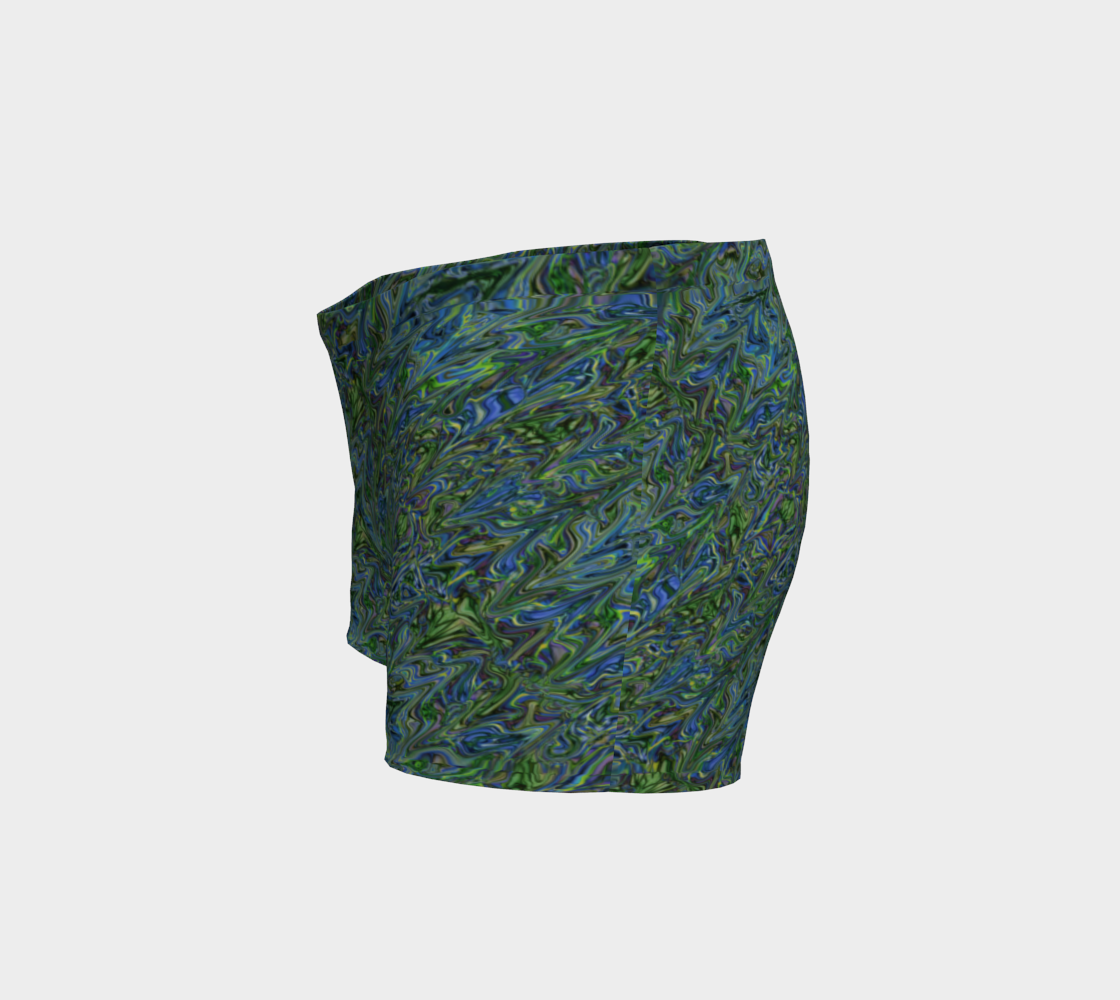 Blue Green Liquid Swirl Shorts