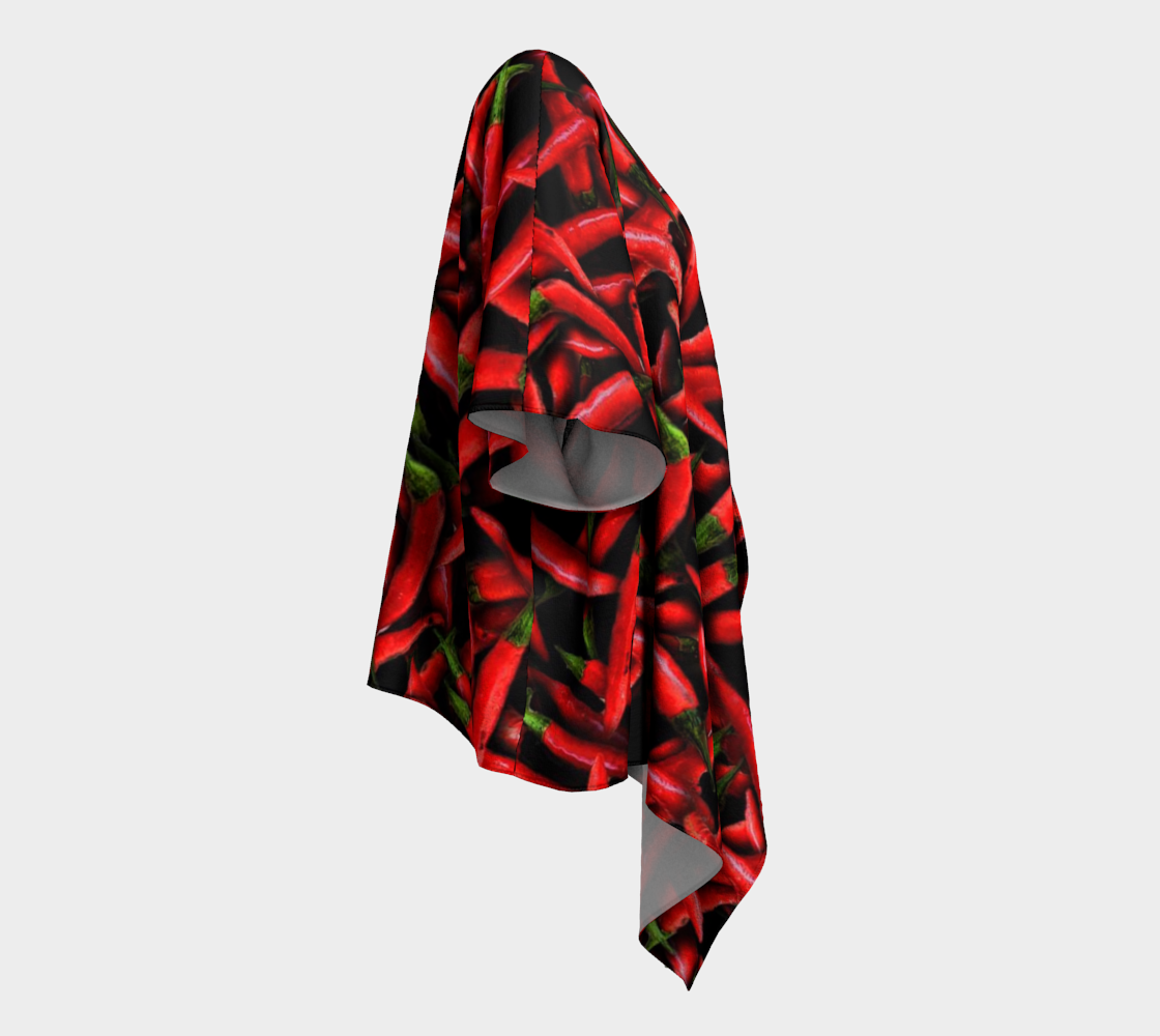 Red Chili Peppers Draped Kimono