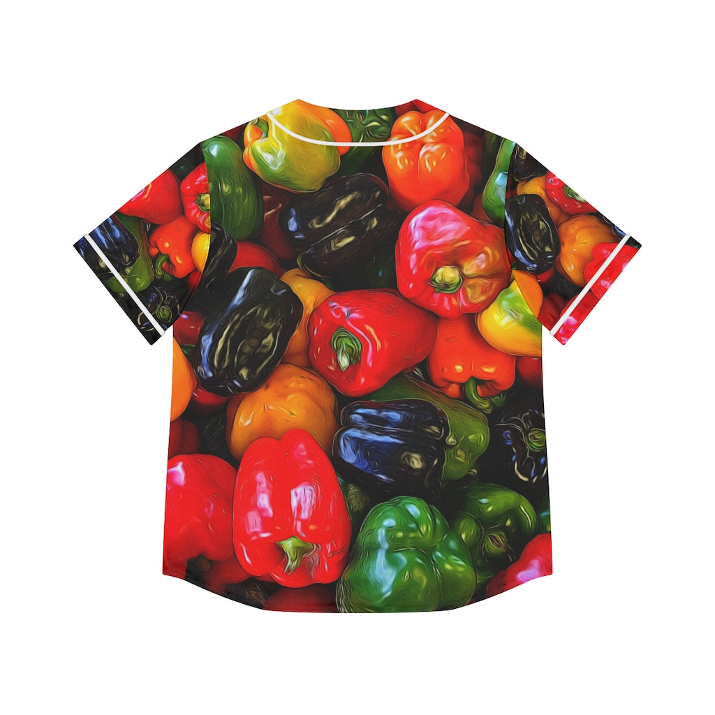 Colorful Bell Peppers Women's Baseball Jersey (AOP)