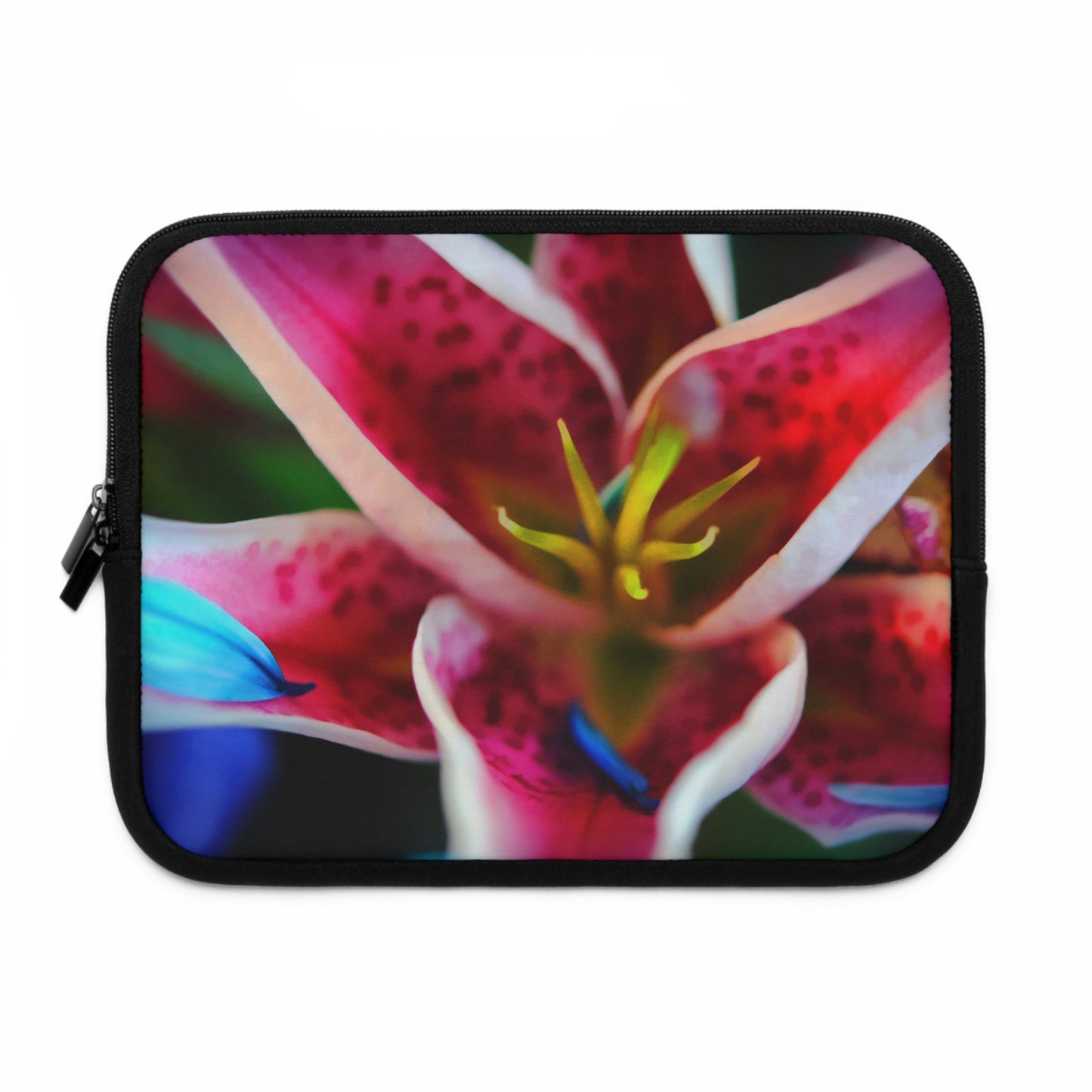 Blue Petals On a Pink and White Lily Laptop Sleeve