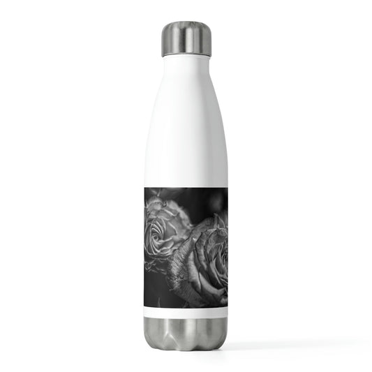 Black and White Tea Roses 20oz Insulated Bottle