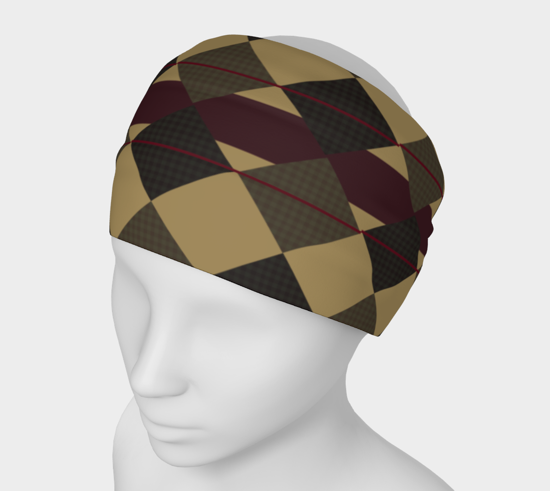 Checkered Brown Plaid Headband