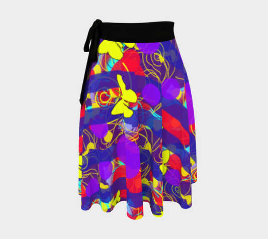 Happy Spring Pattern Wrap Skirt