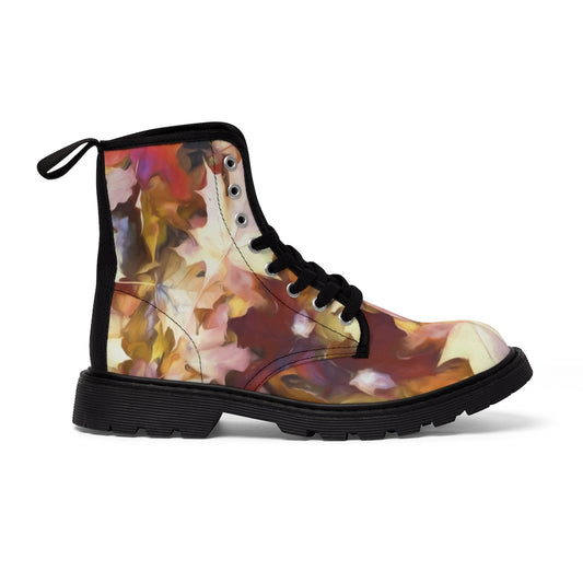 Fall Leaves Bright Women's Canvas Boots