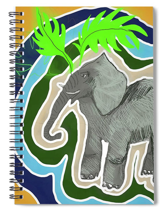 Elephant Sandy Blue - Spiral Notebook