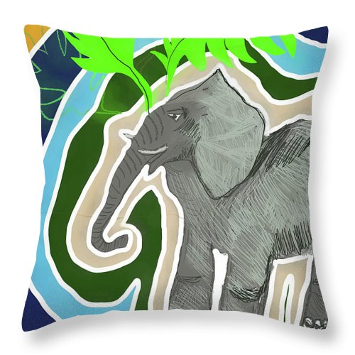 Elephant Sandy Blue - Throw Pillow