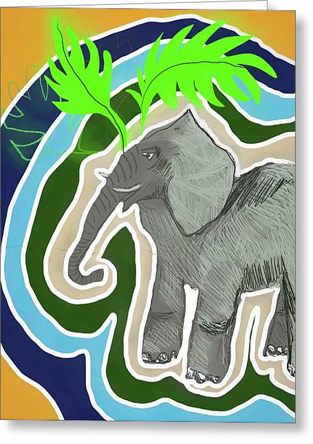 Elephant Sandy Blue - Greeting Card