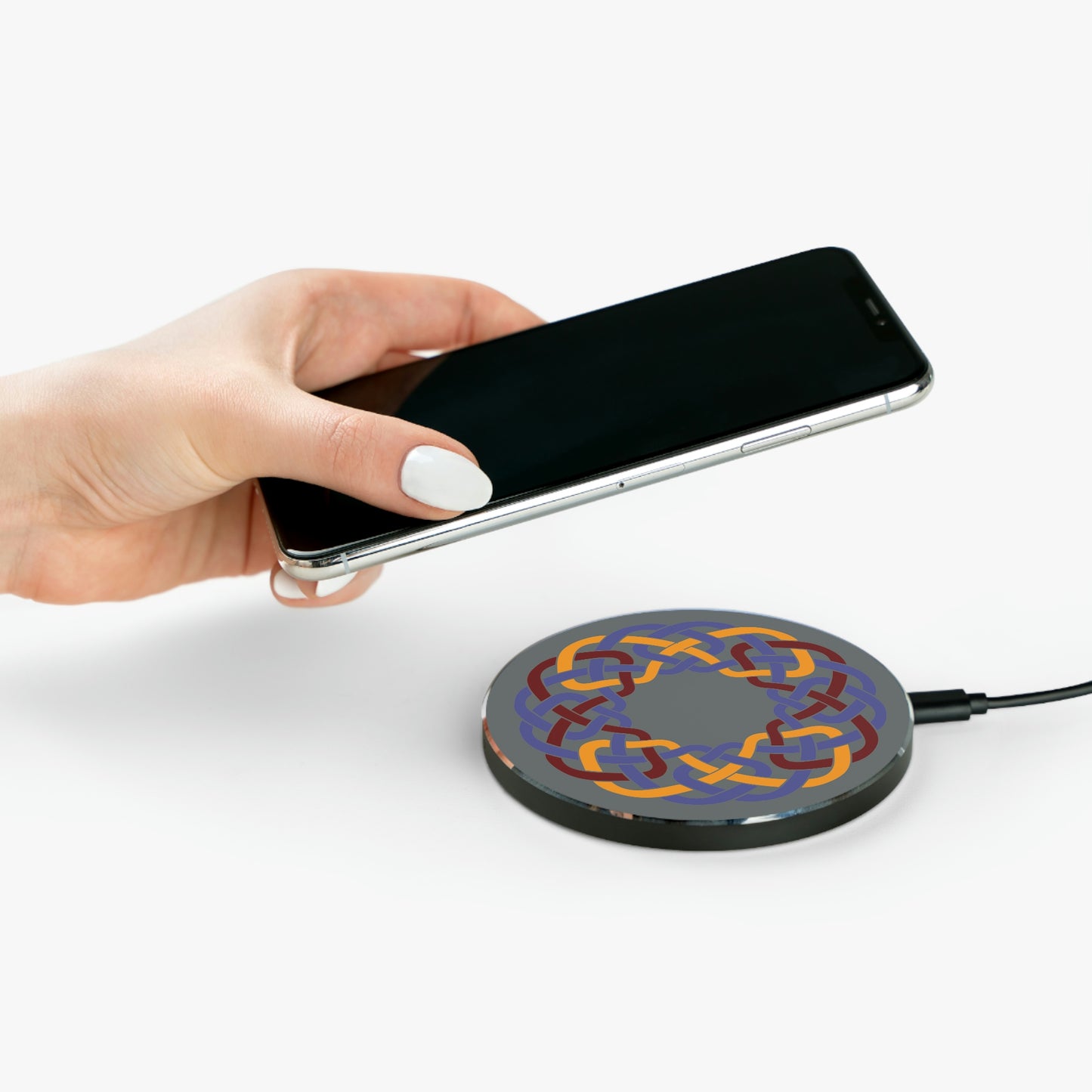 Red Yellow Blue Celtic Knot Circle Wireless Charger