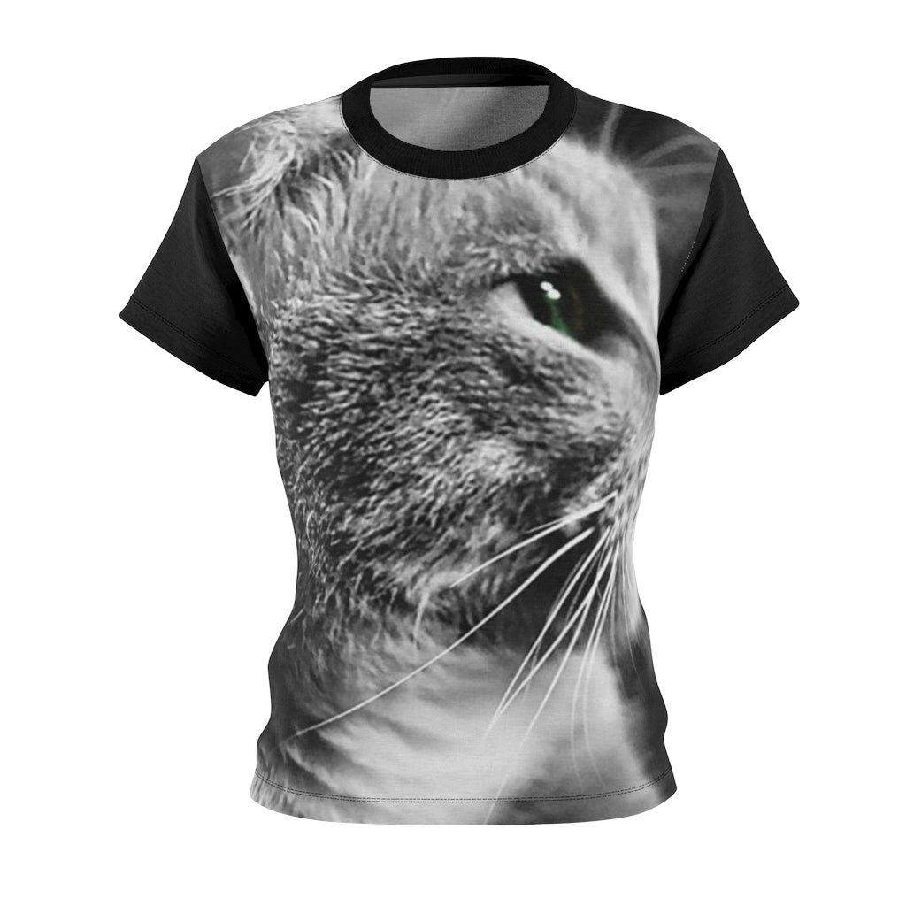 Marley Cat In Black and White Women's AOP Cut & Sew Tee