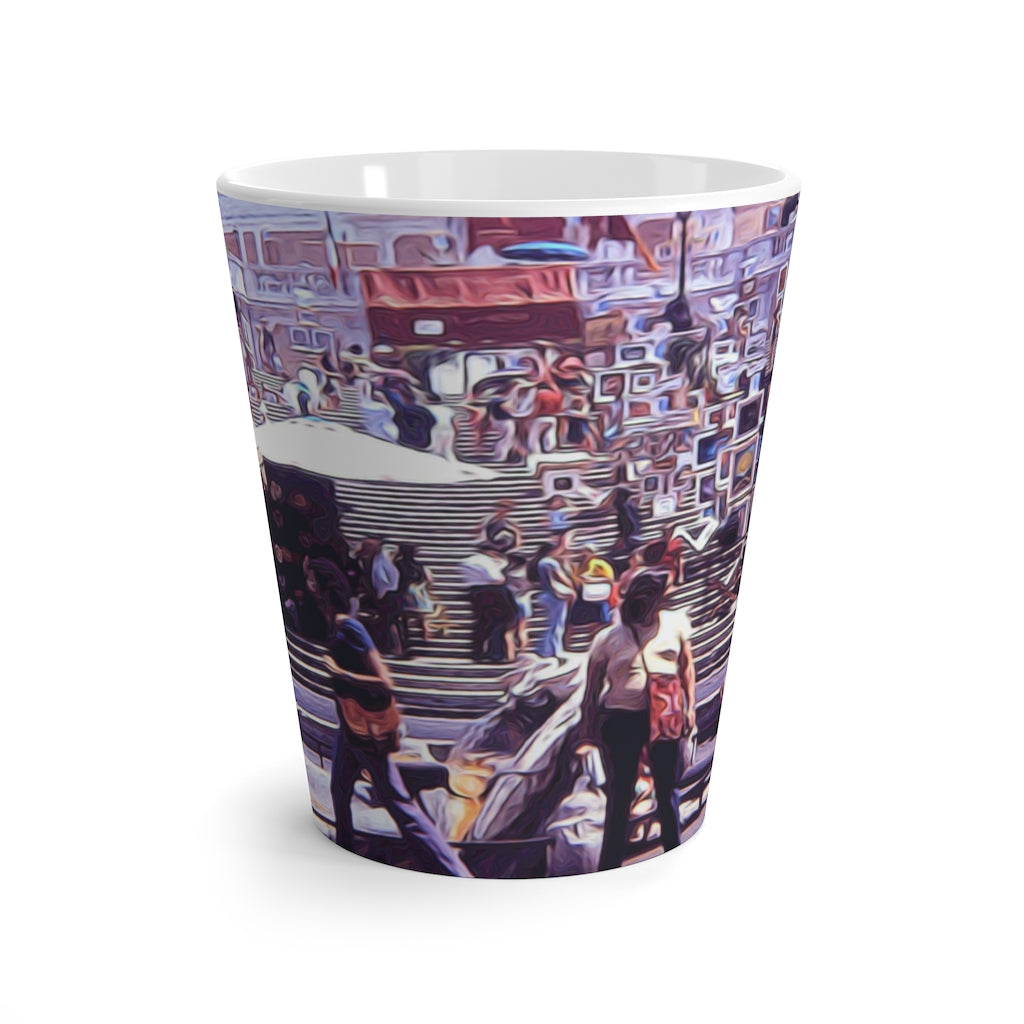 Art Market on The Steps in Rome 1970 Latte Mug