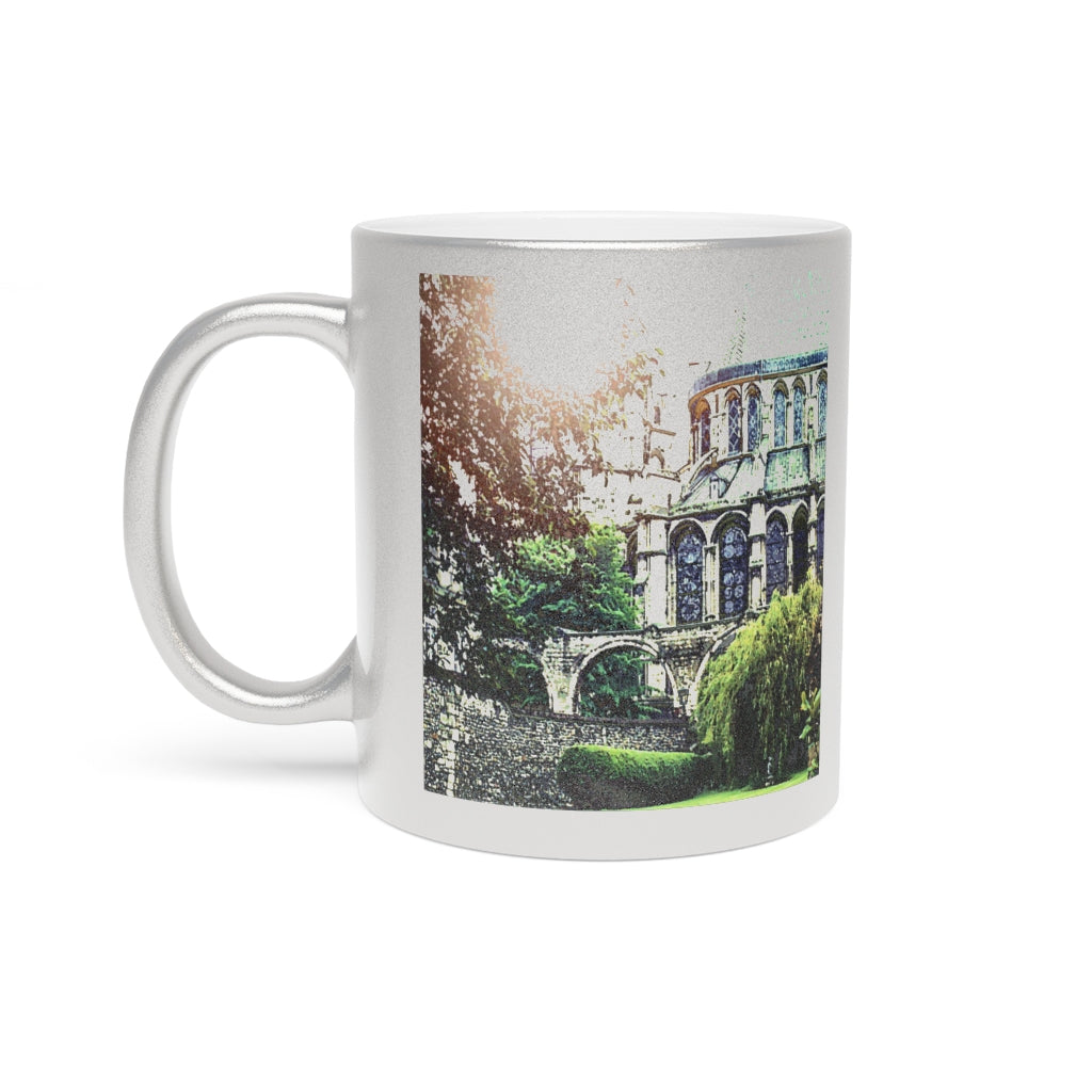 Cathedral In Green Metallic Mug (Silver\Gold)