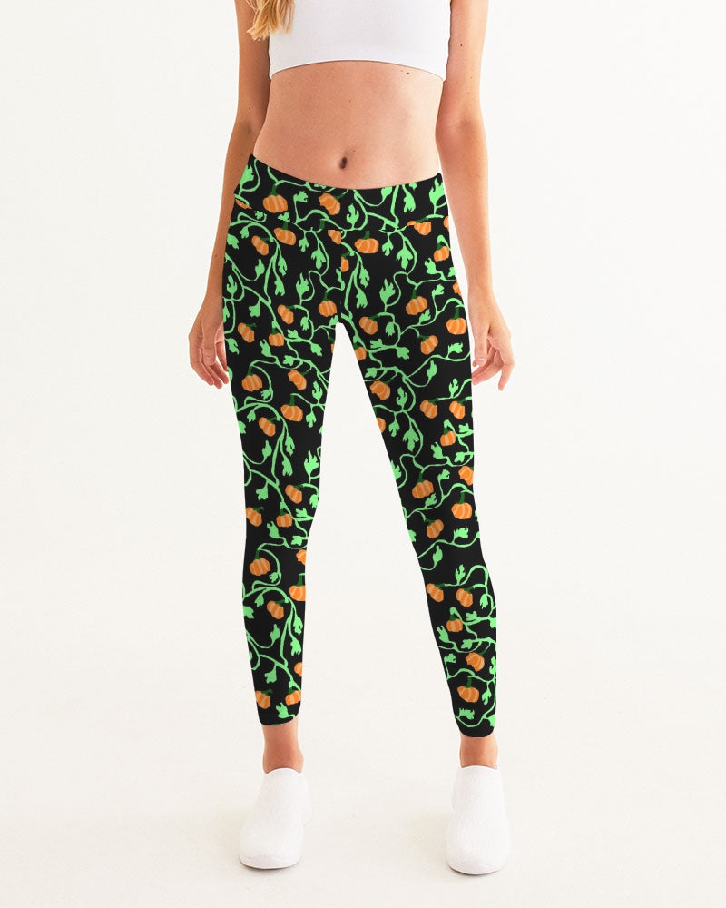 Pumpkin and Vines Patttern Women's Yoga Pants