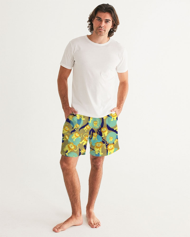 Lion Pattern Men's Swim Trunk