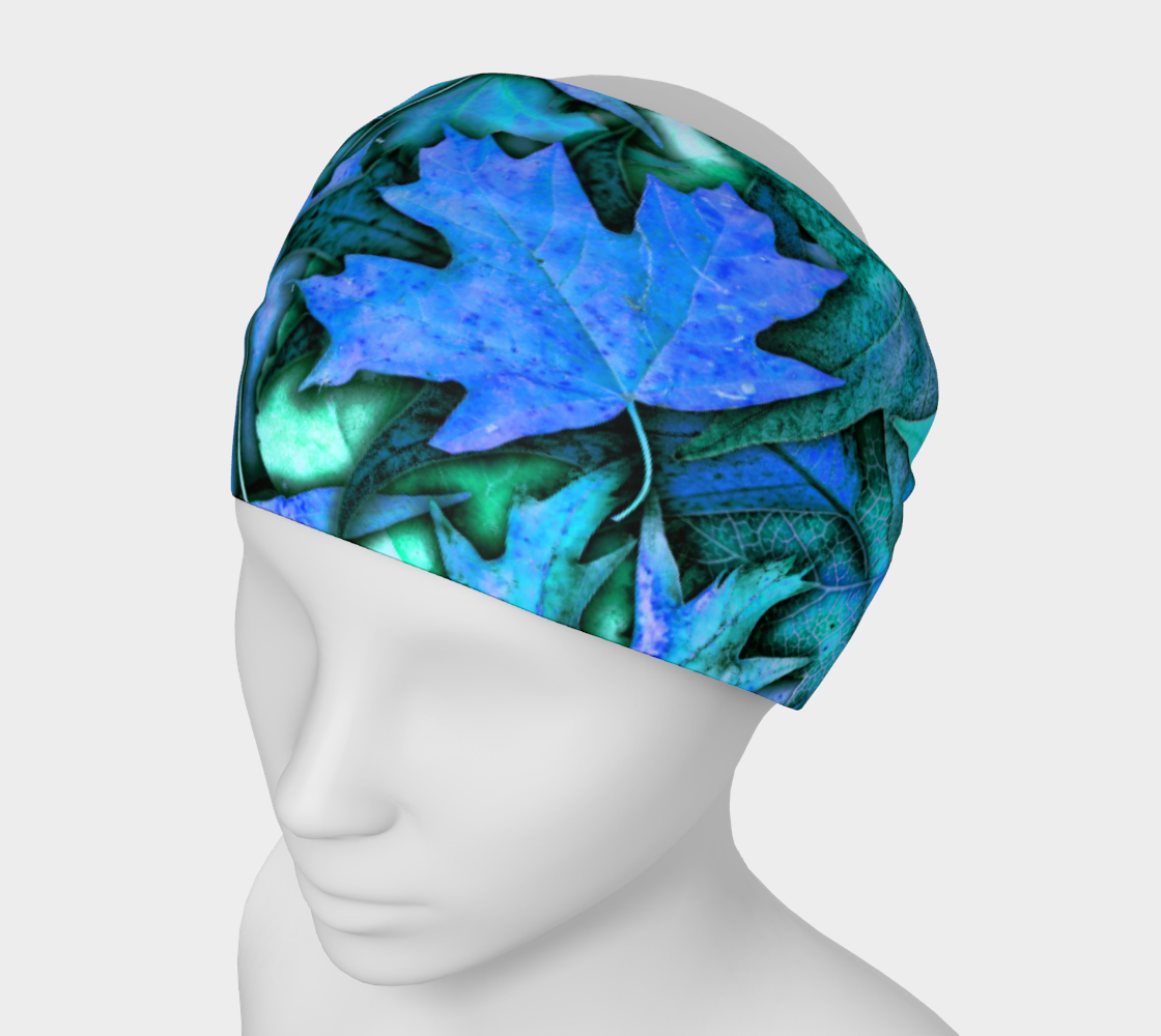 Blue Fall Leaves Headband