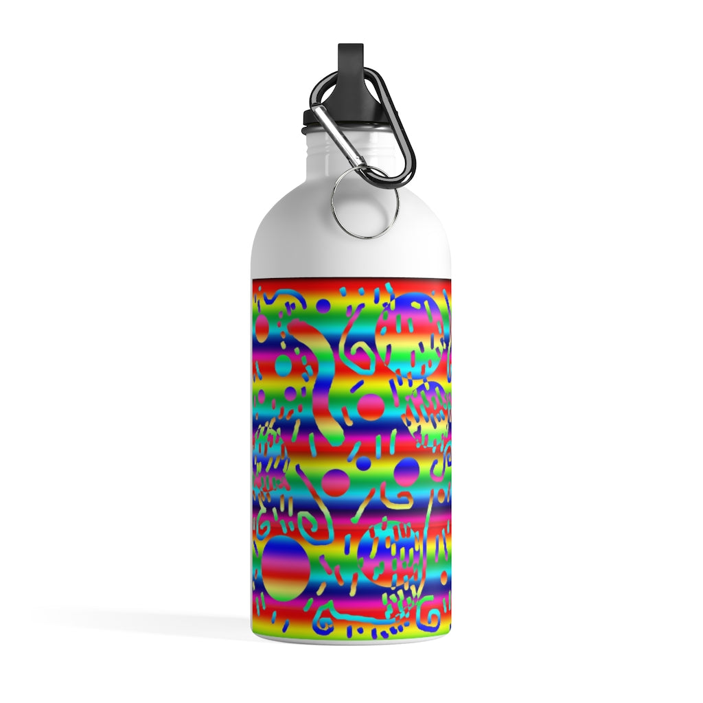 Rainbow Confetti Stainless Steel Water Bottle