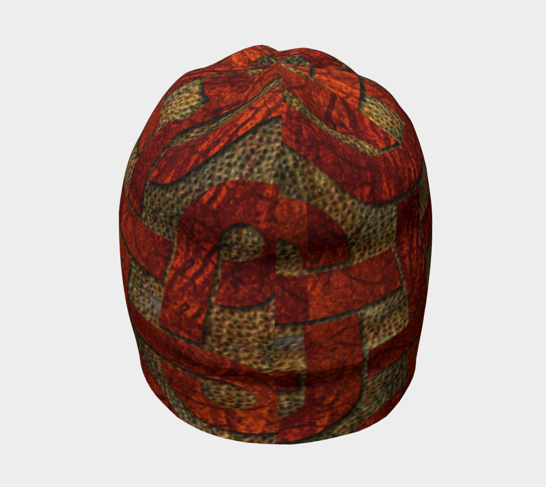 Red Leather Look Celtic Knot Hat