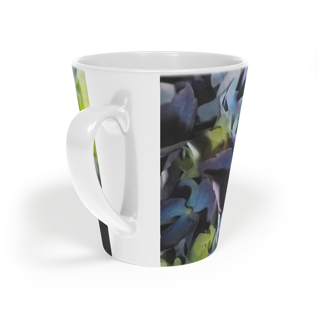 Blue and Purple Hydrangea Latte Mug, 12oz