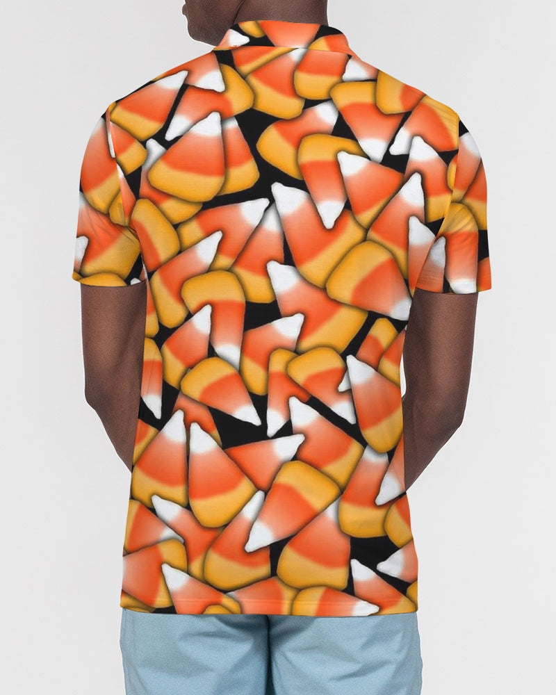 Candy Corn Pattern Men's Slim Fit Short Sleeve Polo