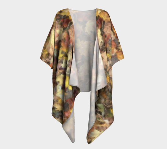 Light October Leaves Draped Kimono