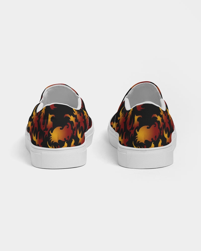 Abstract Flames Pattern  Women's Slip-On Canvas Shoe