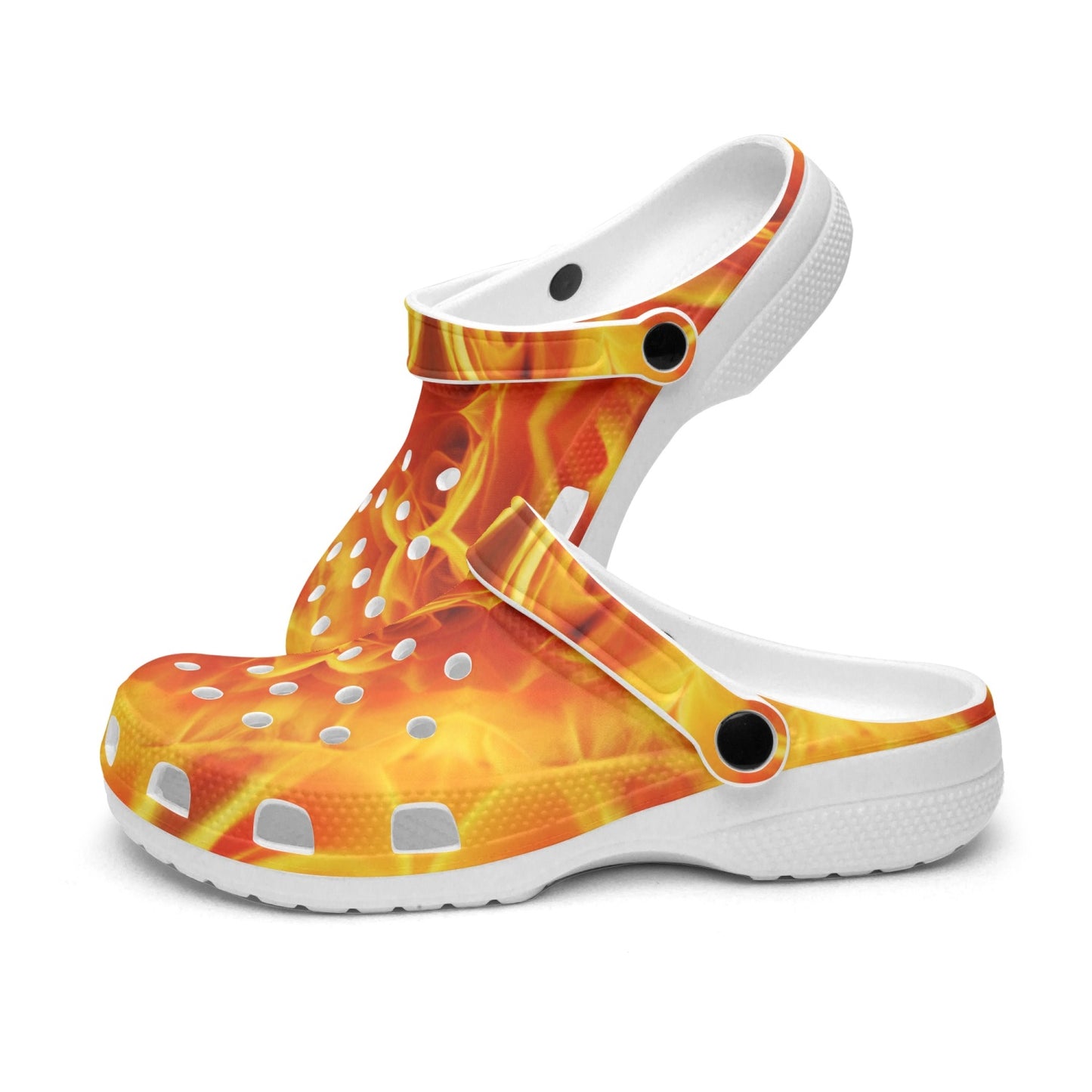 Orange Flower Kaleidoscope 413. All Over Printed Clogs