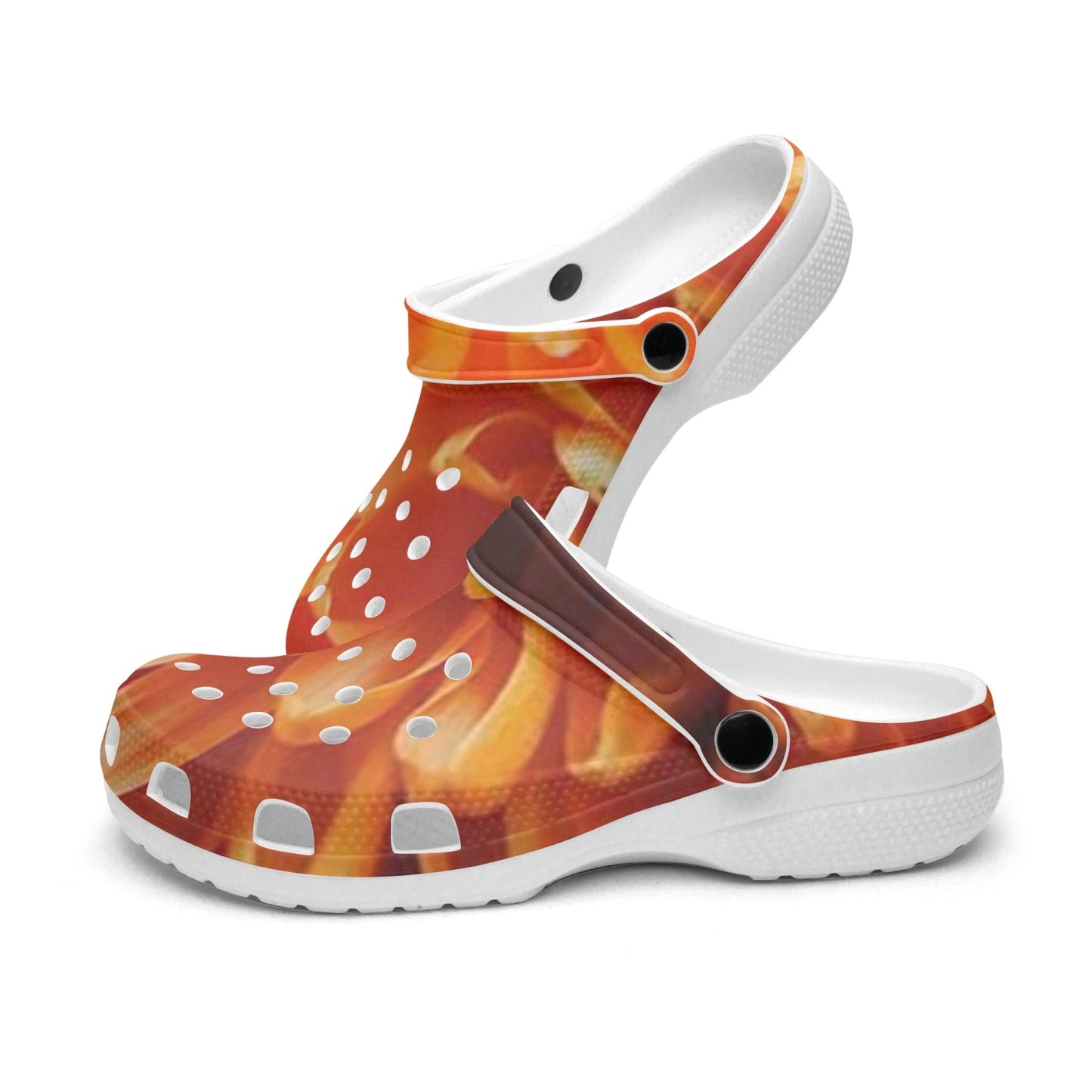 Orange Chrysanthemum 413. All Over Printed Clogs